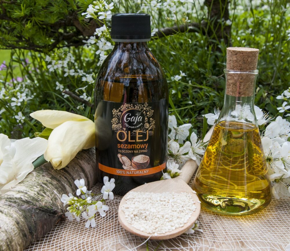 Naturalny olej sezamowy tłoczony na zimno - Olejarnia Gaja